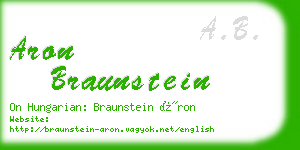 aron braunstein business card